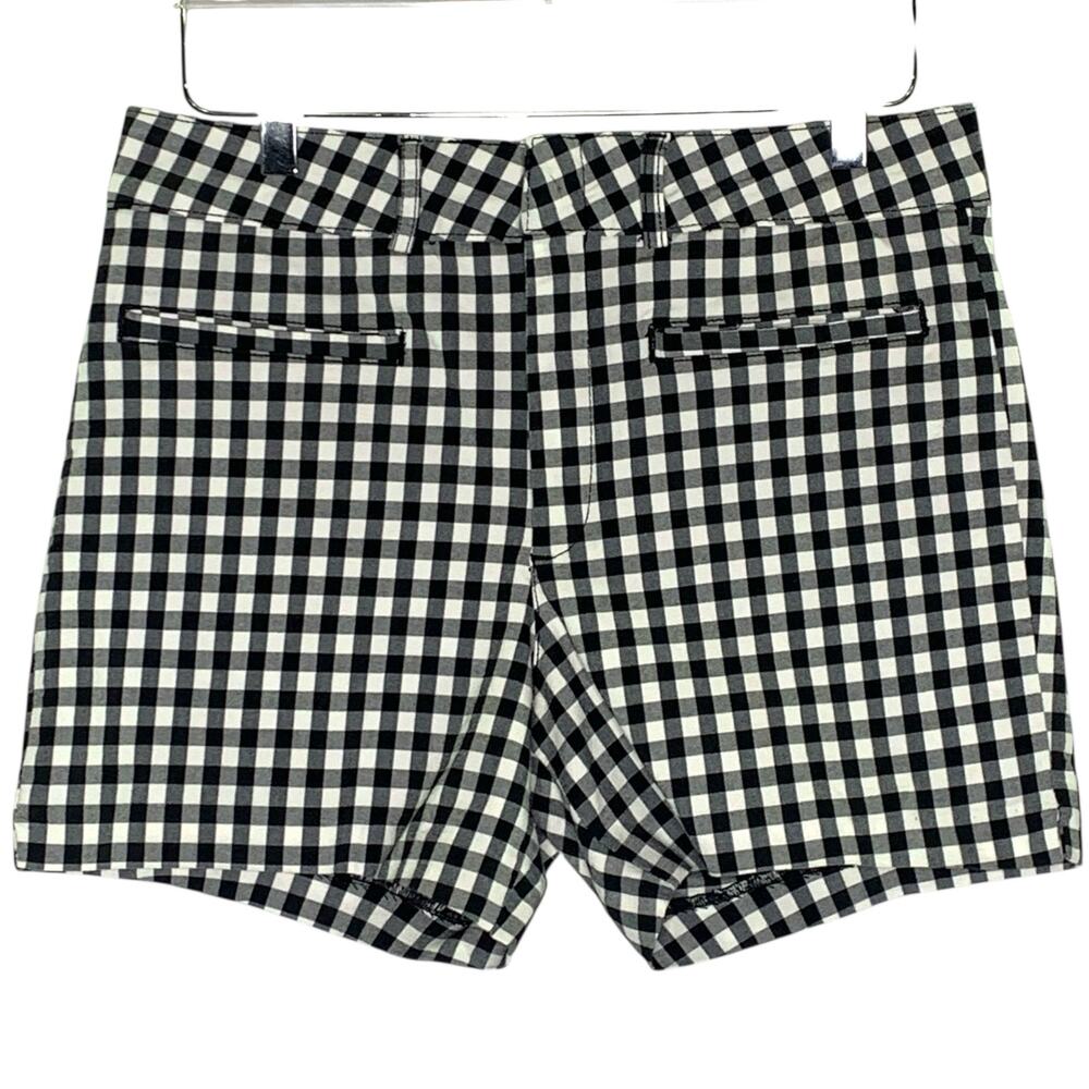 Anthropologie Black and White Gingham High-Waist Shorts